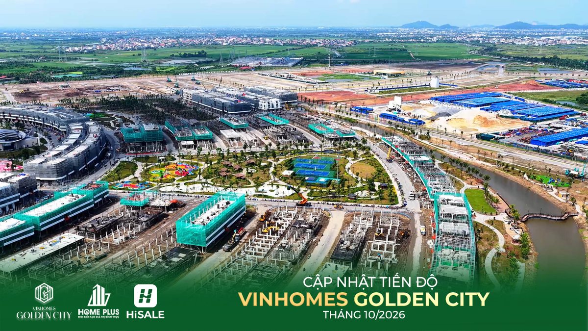 Ảnh flycam Vinhomes Golden City tháng 10/2026