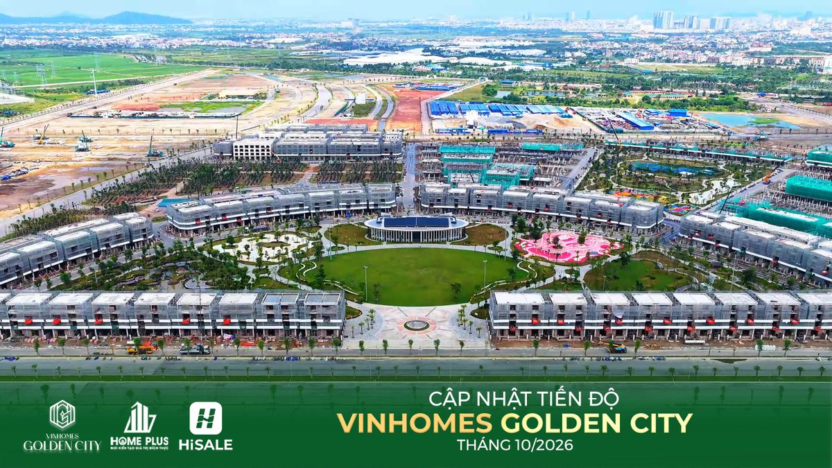 Ảnh flycam Vinhomes Golden City tháng 10/2026